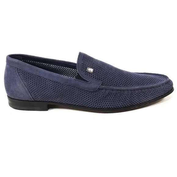 ALBERTO CICCIOLI 🇮🇹 MEN'S BLUE SUEDE COMFORT SUMMER LOAFERS - Picture 3 of 6